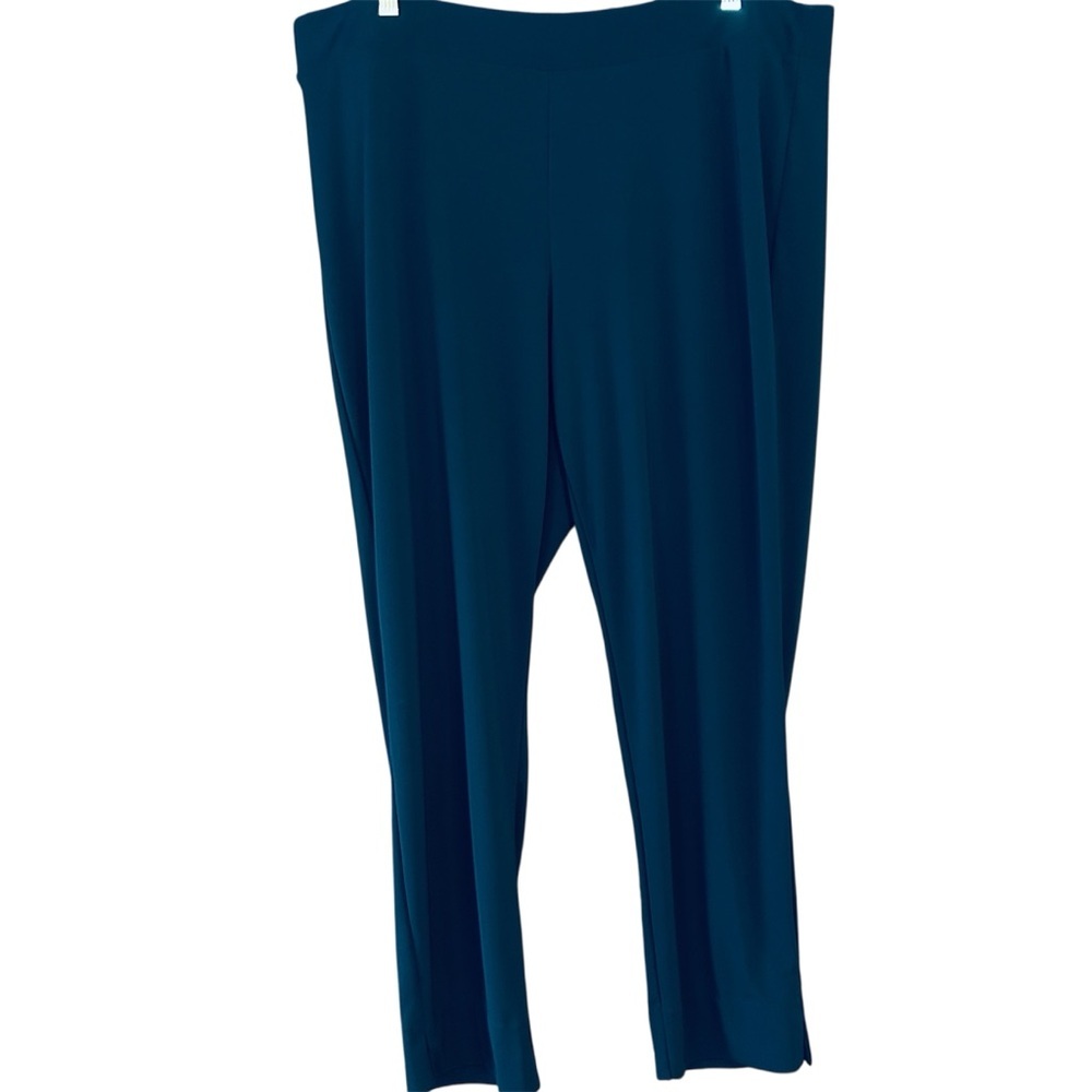 Talbots 2X Petite Pull On Pants Indigo Blue Travel Stretch Elastic Waist